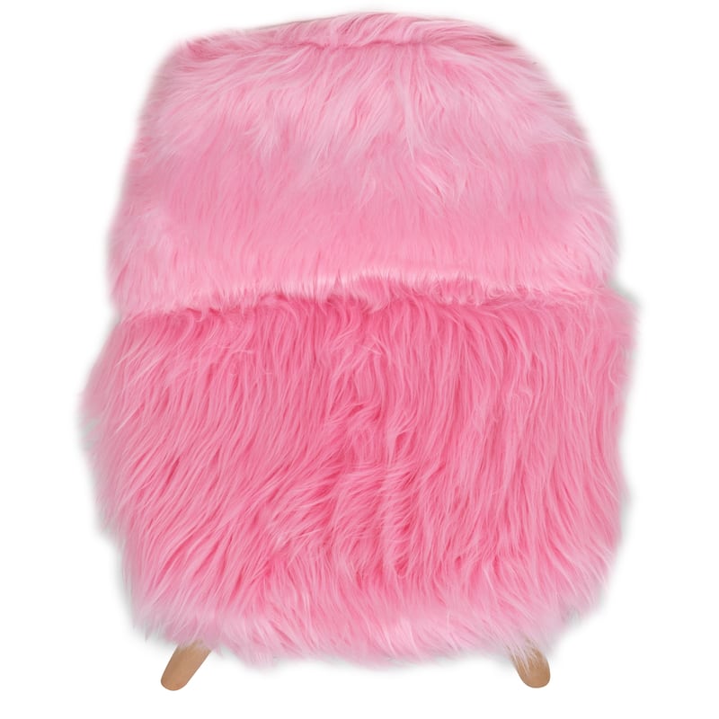 Kids Shaggy Dog Accent Chair - Desk Chair - Playroom Chair - 14"W x 14"D x 23.5"H