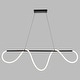 preview thumbnail 8 of 9, Bowman 1L LED Matte Black Contemporary Linear Chandelier Island Pendant Light Fixture - 57.5-in W x 14.5-in H x 4.5-in D