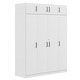 preview thumbnail 5 of 18, Large Floor Organizer with 4-Door Wardrobe with Drawer and Top Cabinet