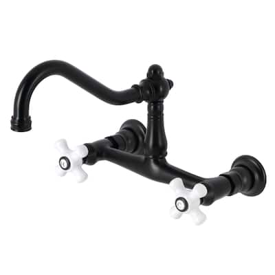 Vintage Two-Handle Wall Mount Bathroom Faucet
