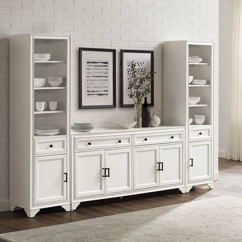 Crosley Tara 3Pc Sideboard And Bookcase Set - 15"x97"x67.63"