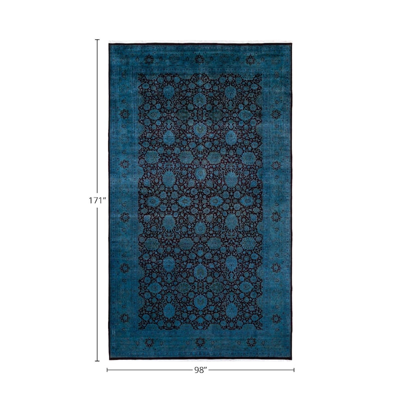 Overton Handknotted Wool Vintage Inspired Contemporary Overdyed Red Area Rug - 14' 3" x 8' 2"