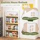 preview thumbnail 9 of 8, Costway 4-Tier House-Shaped Kids Bookshelf with Anti-falling Baffles - See Details