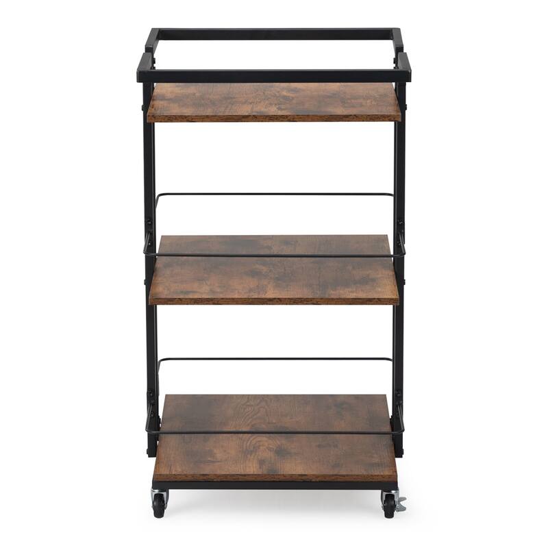 Multi-tier Salon Cart with Universal Wheels and Iron Rail