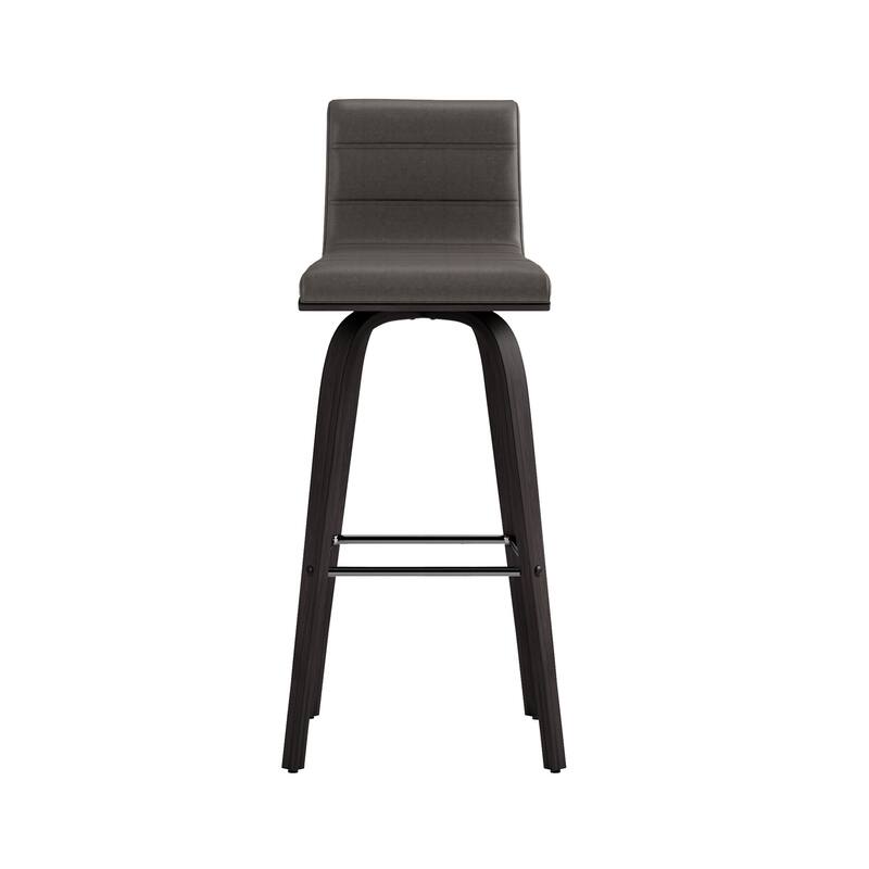 Carson Carrington Ullfors Grey and Black Faux Leather Swivel 30-inch Bar Stool
