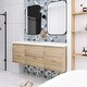 preview thumbnail 131 of 148, Floating Bathroom Vanity with Integrated Resin Top