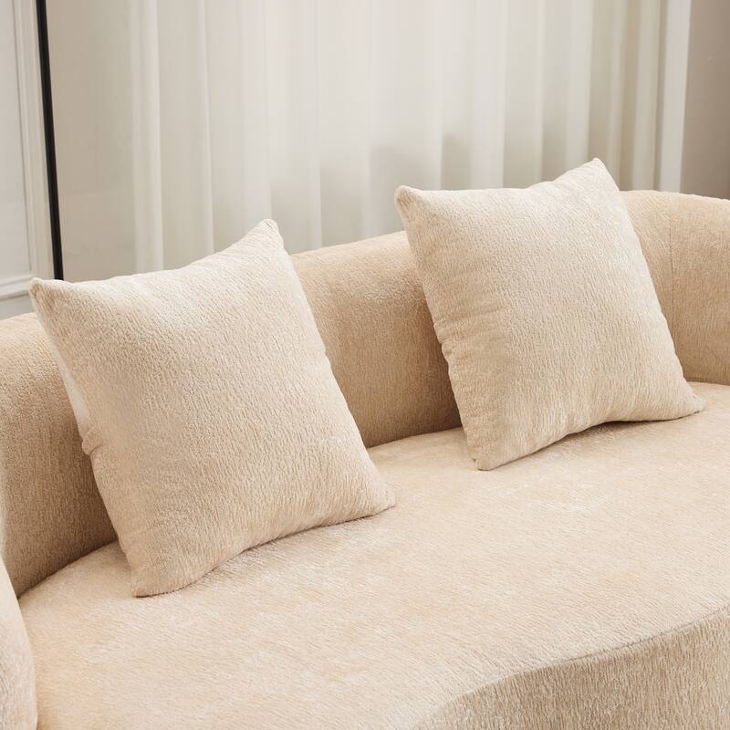 Versatile Loveseat Sofa Couch for Living Room Bedroom, Comfortable Curved Loveseat Sofa with Round Armrests