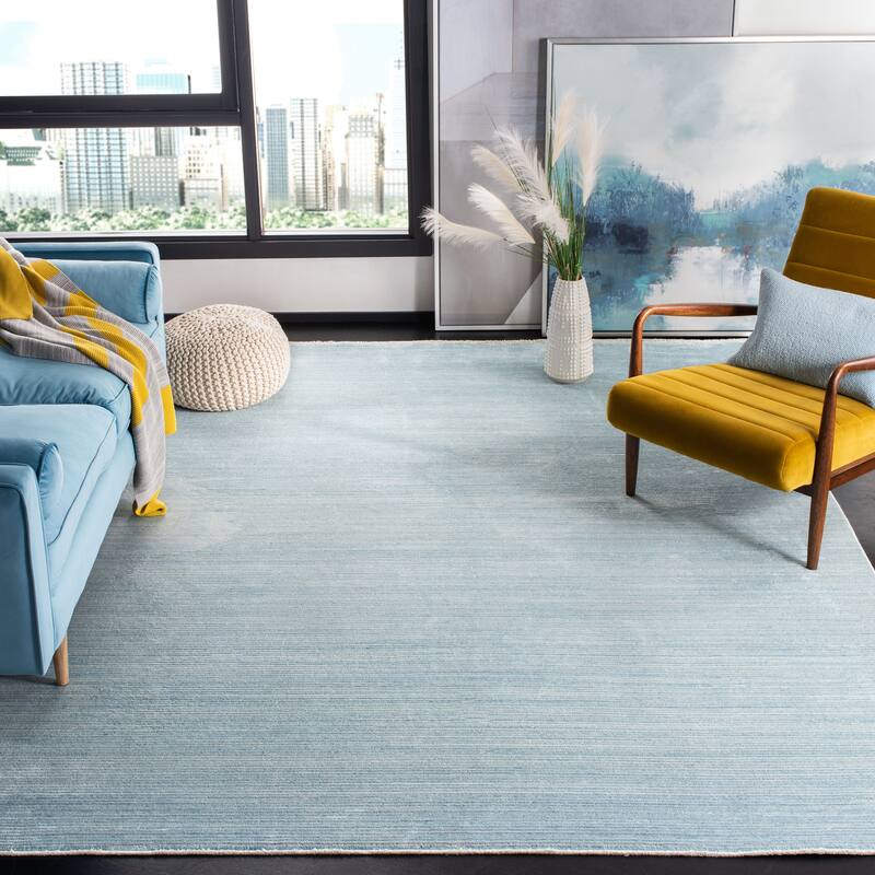 SAFAVIEH Dream Uma-Devi Modern Abstract Viscose Rug - 8' x 10' - Turquoise/Grey