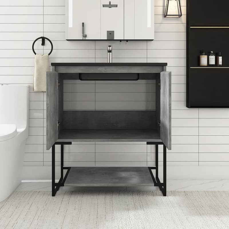 30-inch Freestanding Bath Vanity with Cultured Mable Top