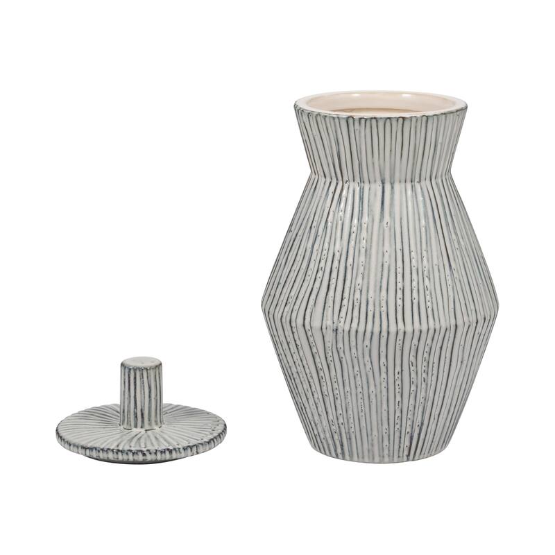 Sagebrook Home's Stoneware Vase Lidded Jar
