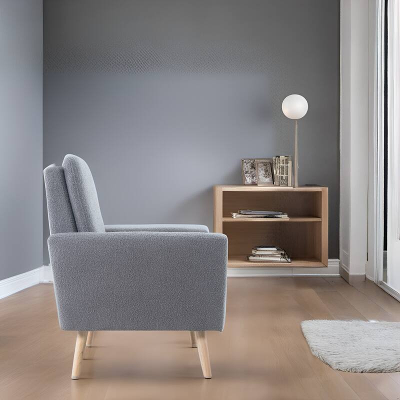 Mid-century Modern Chair Durable Wood frame Accent Chairs for Living Room Reading Chair with armrest