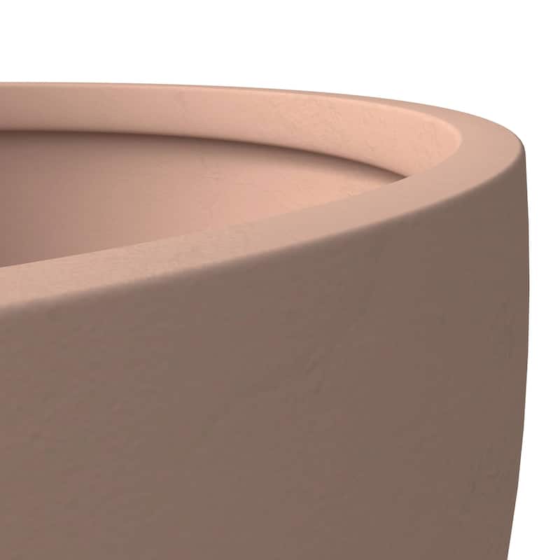 LeisureMod Grove 3-Piece Round Planter Set in Fiberstone and MgO Clay with Drainage, Indoor Outdoor Home Office Yard Patio Decor