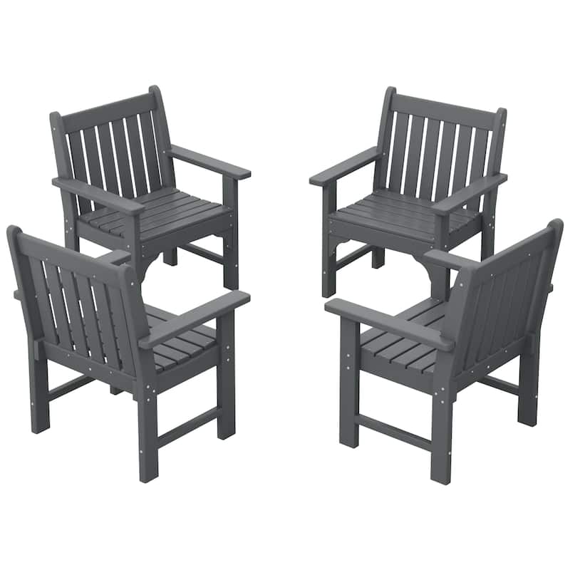 Laguna Poly Garden Arm Chair (Set of 4) - Gray