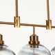 preview thumbnail 3 of 6, Modern Glam Large Farmhouse Gold Glass Chandelier Linear Island Dining Room Bar Pendant Lights - L 43.3" * W 7.1"* H 23"