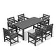 preview thumbnail 37 of 82, 7-Piece HDPE Outdoor Dining Table Sets with Umbrella Hole - 1-Table 6-Chairs Grey