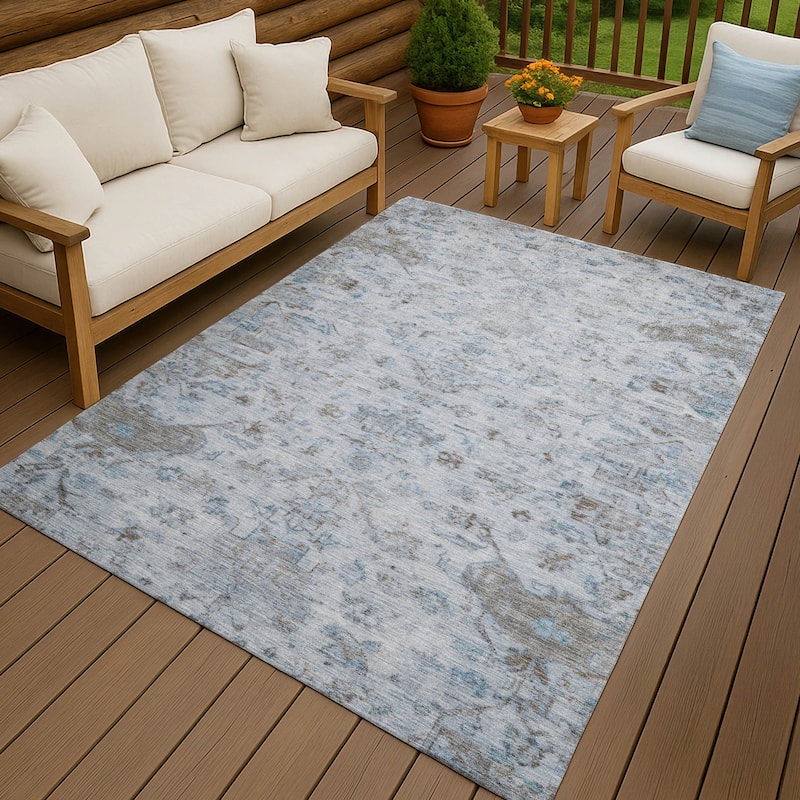 Machine Washable Indoor/ Outdoor Traditional Chelsea Chantille Rug
