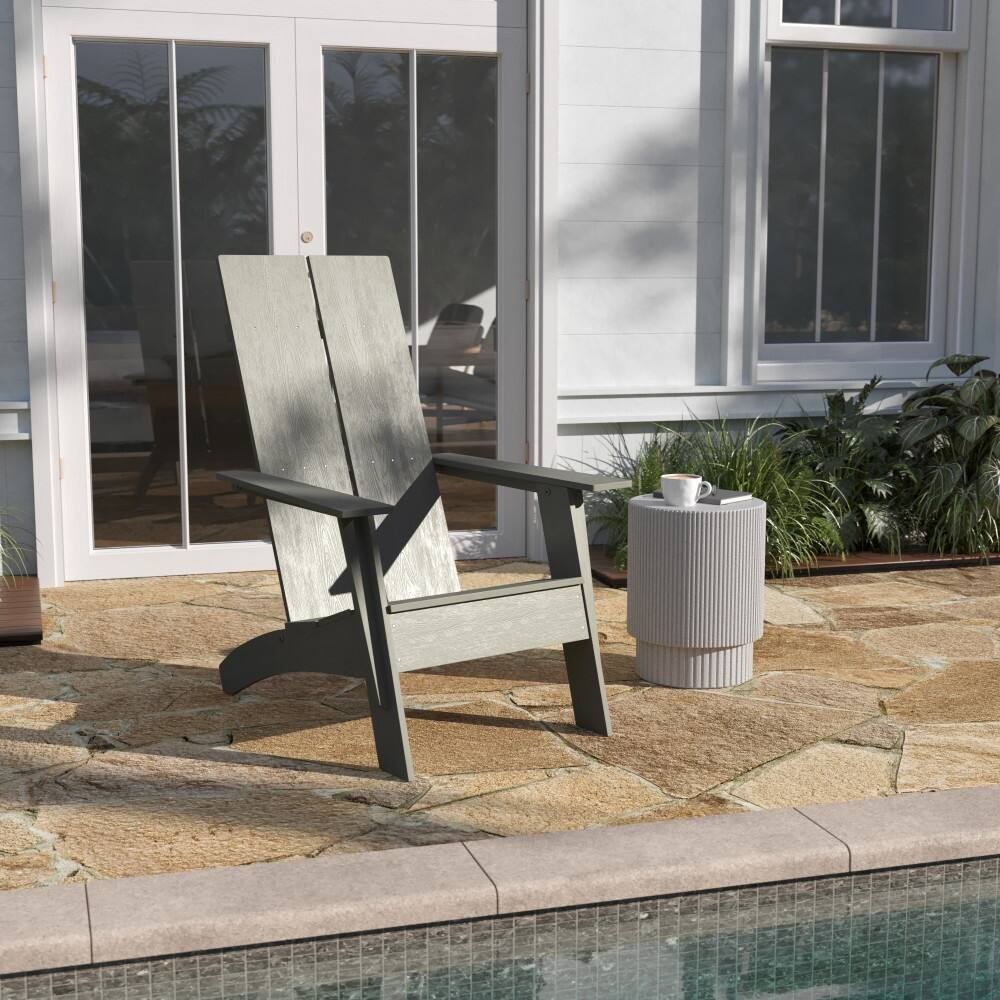 Modern Dual Slat Back Adirondack Style Patio Chair