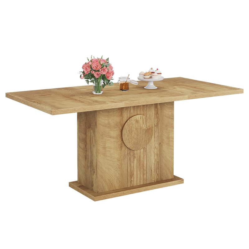 Wooden Dining Table, Kitchen Dinner Table, Dining/Living Room Accent Dinner Table Family Gathering Table