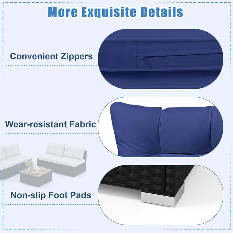 Costway 5 Piece Outdoor Furniture Set with Seat & Back Cushions Acacia - See Details