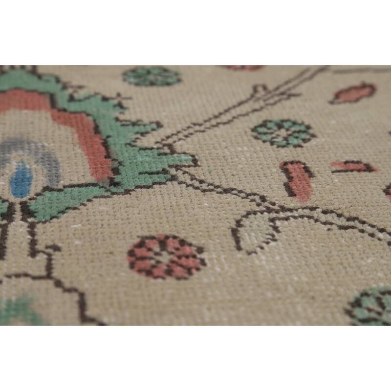 Hand Knotted Oriental 100% Wool Carpet Traditional All-Over Beige & Ivories Tabriz Area Rug - 12' 3'' X 9' 8''