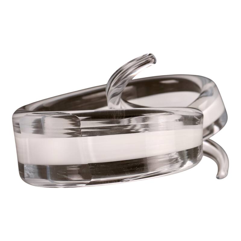 Glass Sculpture Abstract Spiral Accent Home Office - 9" Clear - 8" x 6" x 9"