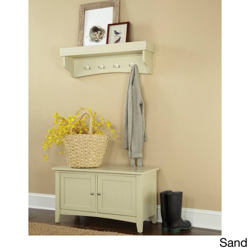 Daintree Tray Shelf Coat Hook and Storage Bench Set