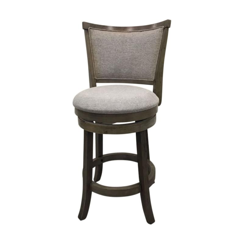 Solid Upholstered Swivel Seat Barstool - 38" - Set of 2 - Gray