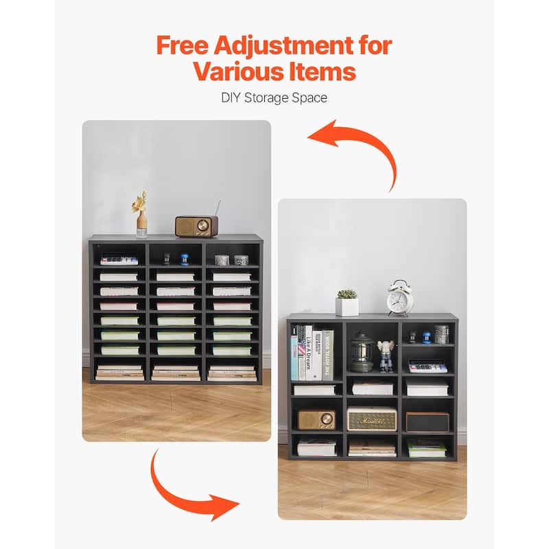 Multi-Purpose Office Literature Organizers with 24 Compartments and Adjustable Shelves Perfect Addition to Any Space