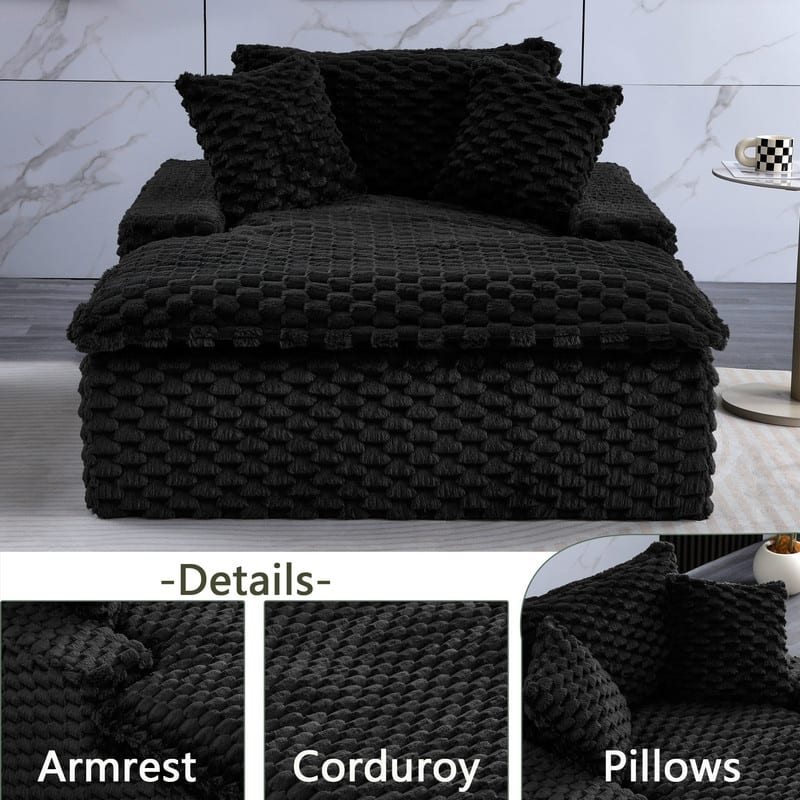 51.2" Corduroy Upholstered Compression Sofa