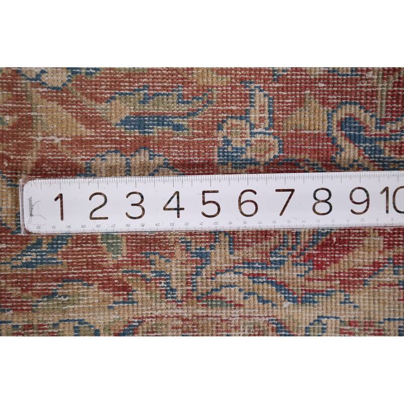 Floral Sarouk Persian Vintage Runner Rug Hand-Knotted Wool Carpet - 3'4" x 13'0"