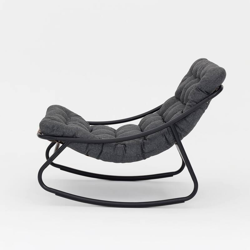 2 Set Outdoor Patio Scoop Rocking Lounge Chair with Cushions