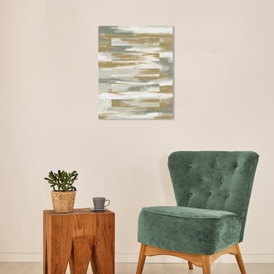 Wynwood Studio Canvas Abstract Thin Metal Sheets Gray Modern & Contemporary Wall Art Canvas Print