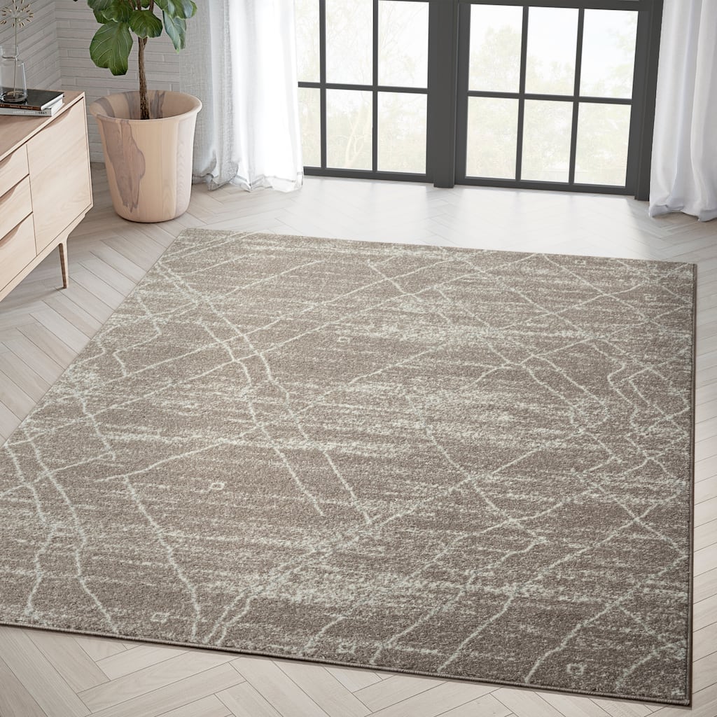 Abani Casa Tribal Beige Print Indoor Area Rug