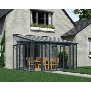 Rectangle Solarium Live SanRemo 10 ft. Gray/Clear Sunroom, Patio Enclosure and Solarium - Bed ...