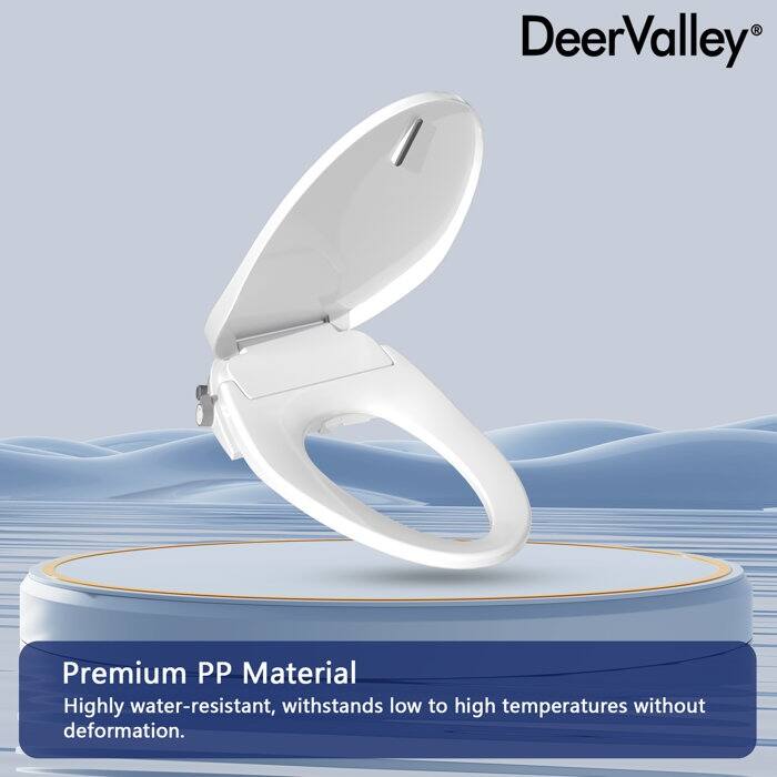 DeerValley Elongated Non-Electric Bidet Toilet Seat With Self Cleaning Dual Nozzles - N/A