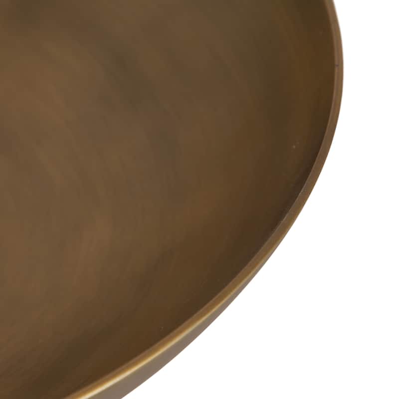 Kate and Laurel Trenza Round Footed Metal Bowl - 12" Diameter