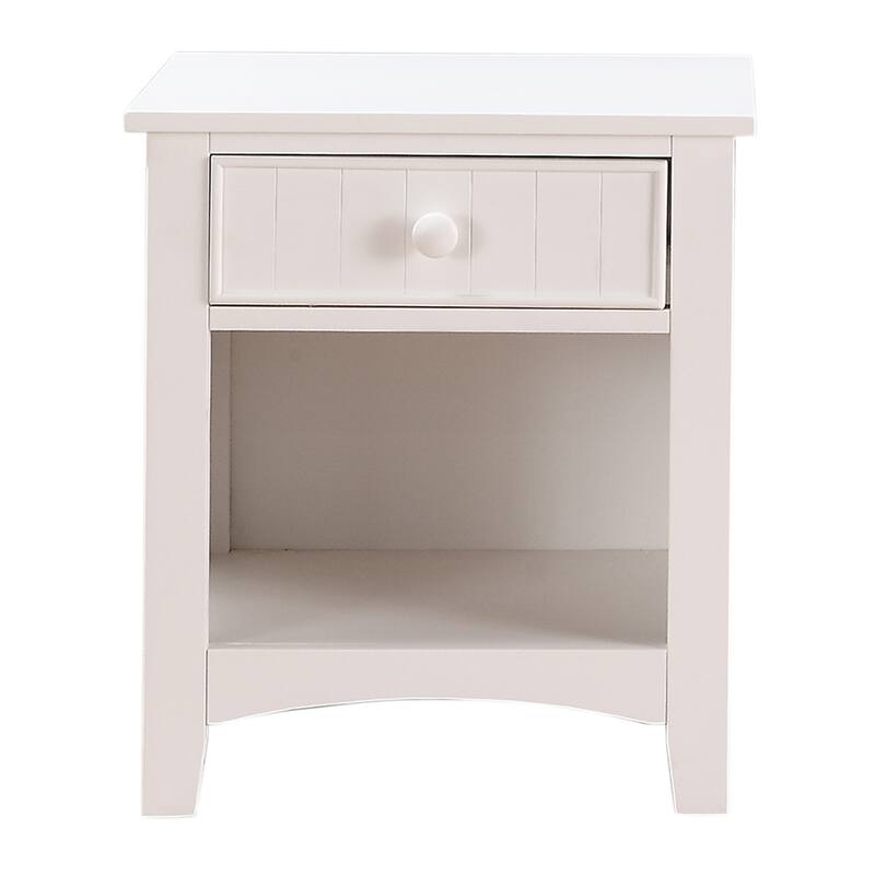White 1 Drawer 22 in. W Nightstand with Sturdy Hardware and Ample Storage