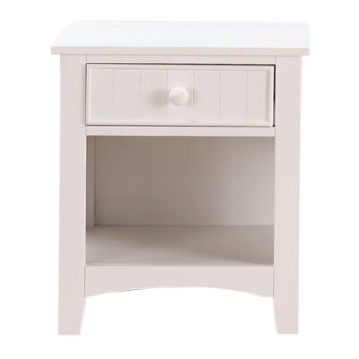 White 1 Drawer 22 in. W Nightstand with Sturdy Hardware and Ample Storage