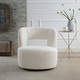 preview thumbnail 20 of 25, Swivel Barrel Chair with Soft Teddy Fabric, Comfy Round Accent Chair for Living Room