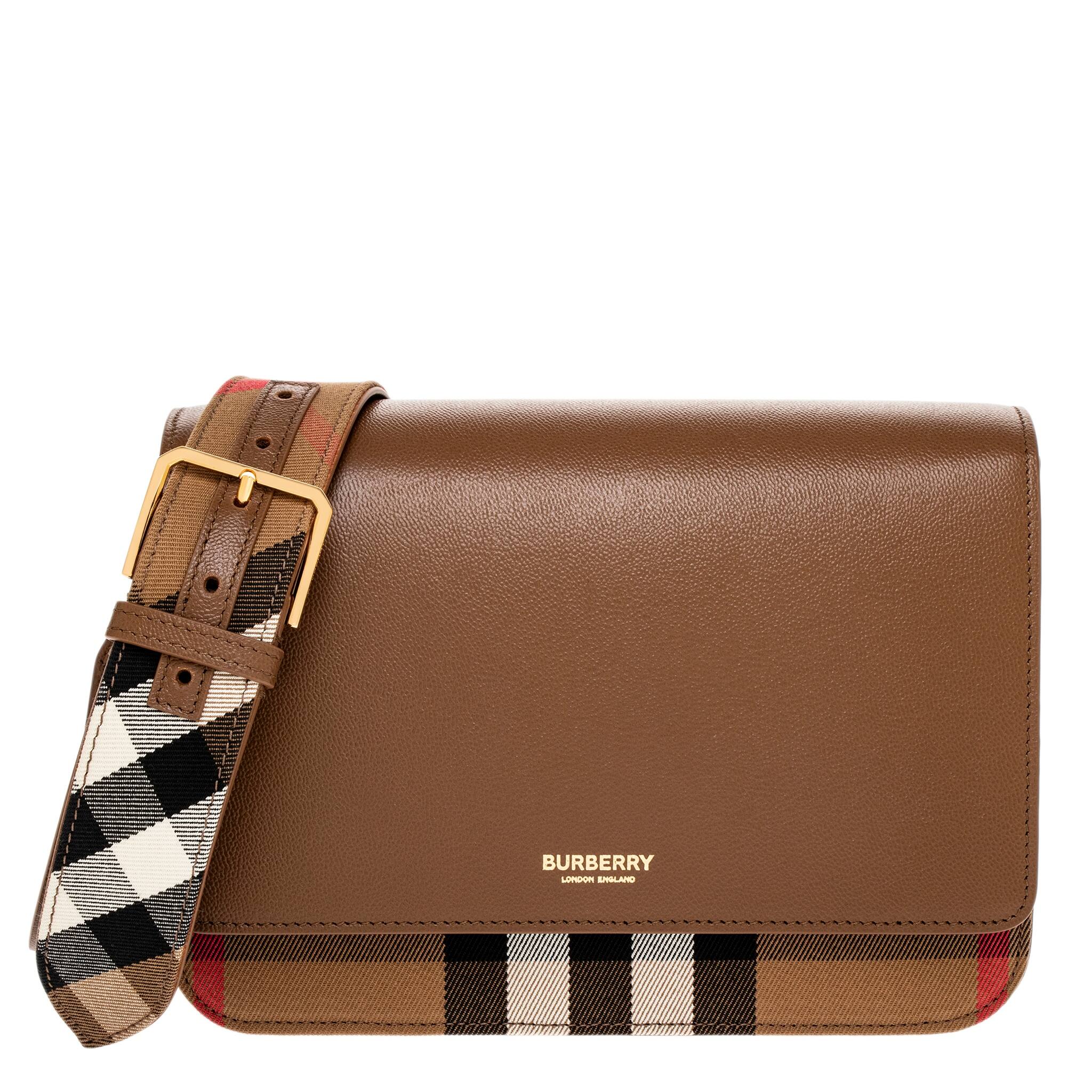 【BURBERRY】 SHOULDER BAG Burberry Mackford Check and Crossbody Bag - Bed Bath