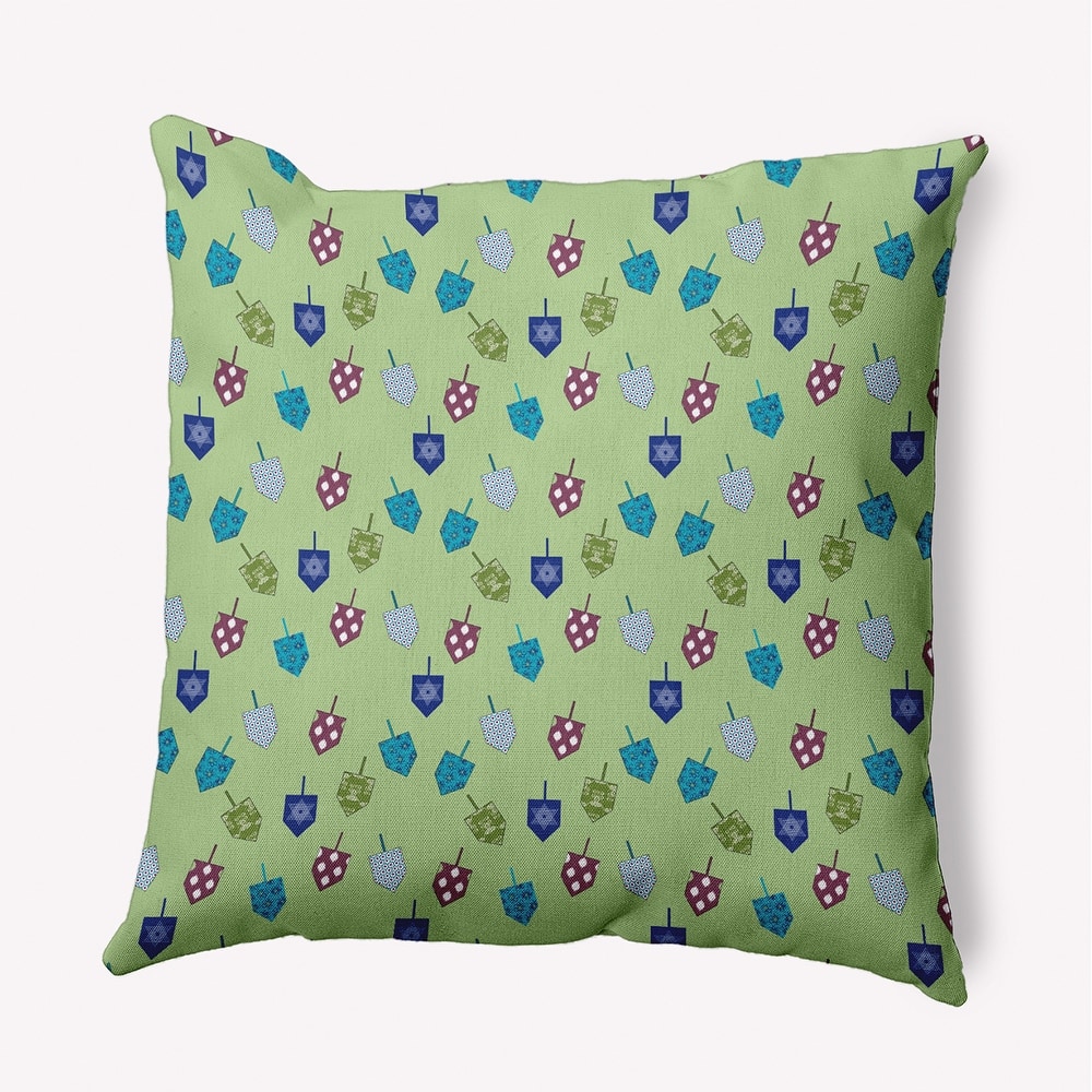 Dreidel Pattern Hanukkah Indoor/Outdoor Throw Pillow