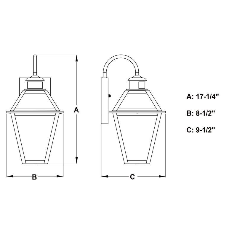 Bellevue Brandon 2 Light 17" Tall Outdoor Wall Sconce with Clear Glass