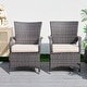 preview thumbnail 5 of 10, 7-piece Modern Outdoor Aluminum Wicker Dining Set with 6 Chairs
