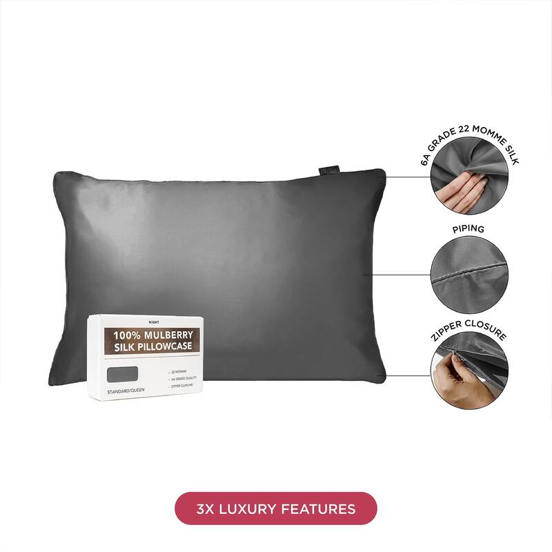 NIGHT 22 Momme 100% Mulberry Silk Pillowcase