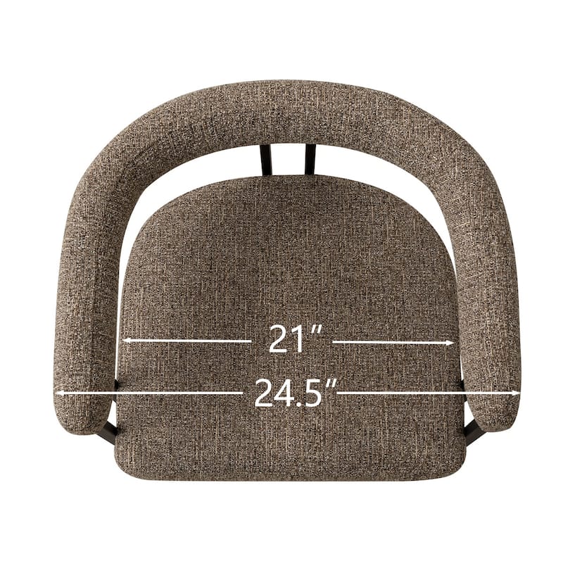 17" Seat Height Upholstered Chenille Dining Armchair (Set of 2)