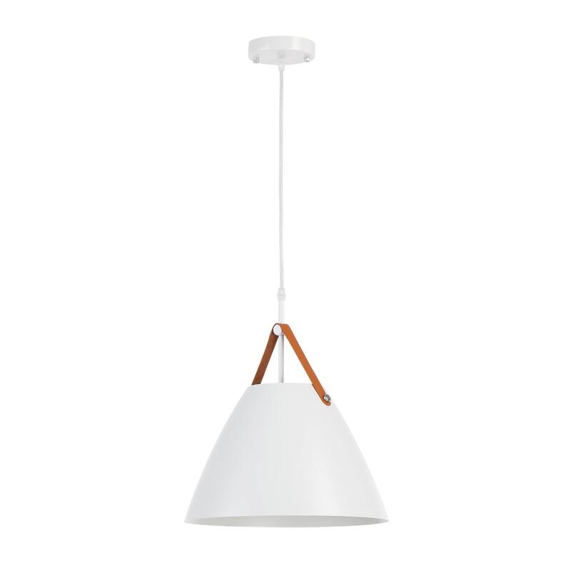 Alicia 14" 1-Light Wide Nordic Industrial-Style Strap Mini Pendant Lamp