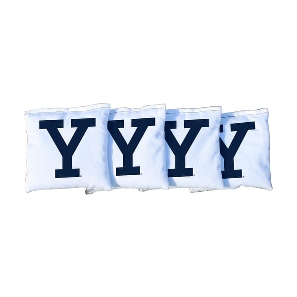 slide 2 of 3, Yale Bulldogs White Cornhole Bags All-Weather Resin Filled
