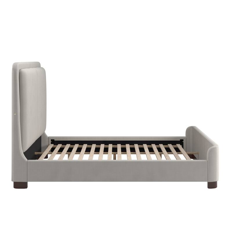 Noe Fabric Upholstered LED Platform Bed by iNSPIRE Q Modern