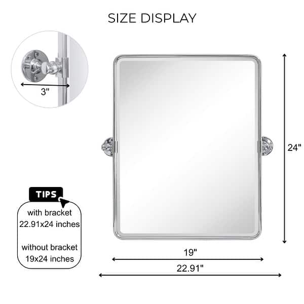 dimension image slide 2 of 25, TEHOME Woodvale Rectangle Vertical Metal Wall Mirrors