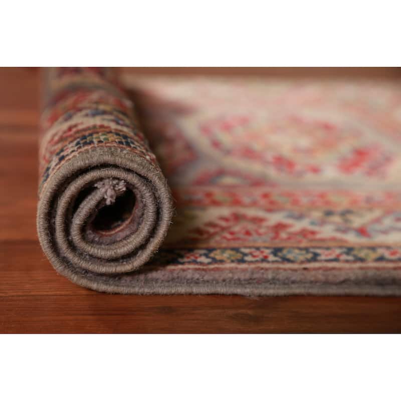 Kazak Oriental Accent Foyer Rug Traditional Handmade Wool Carpet - 2'0"x 3'0" - 2'0"x 3'0" - Grey